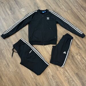 ADIDAS track suit set.3 stripes jogger,3 stripe jacket, Climacool pants.All Sz S